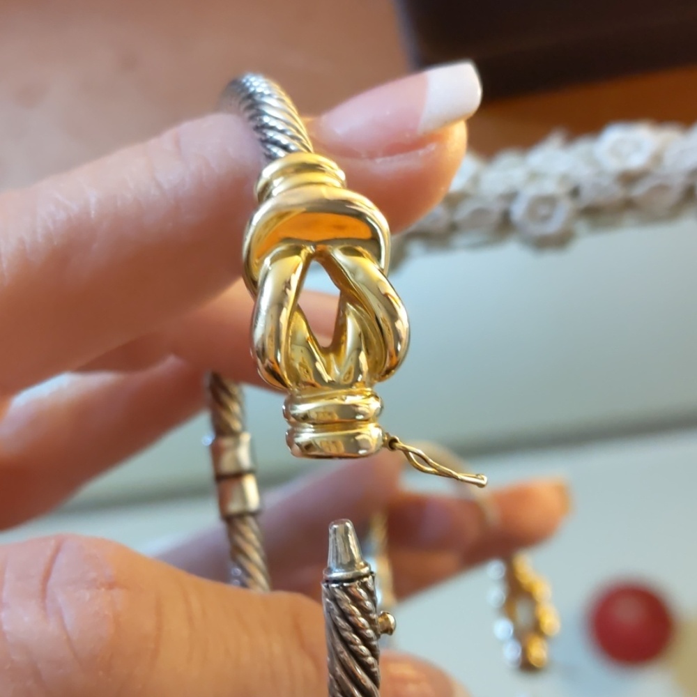 JTL Designer 14K YG & Sterling Knot Cable Bracelet - Picture 6 of 10
